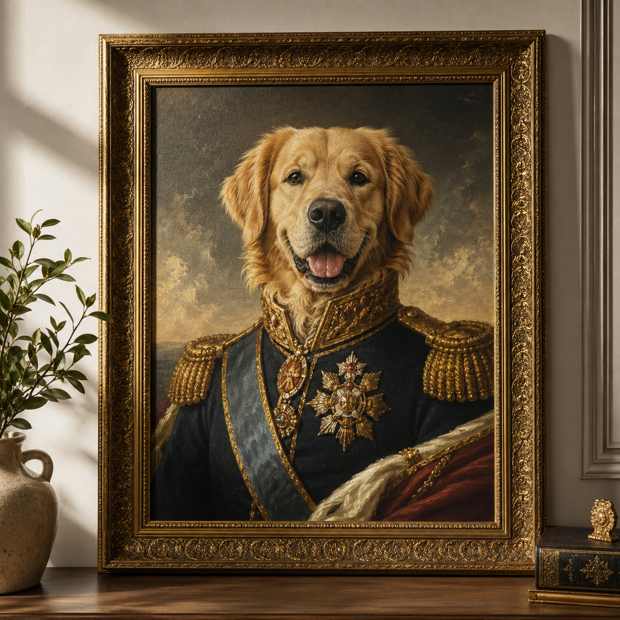 Custom Royal Pet Portrait With Frame